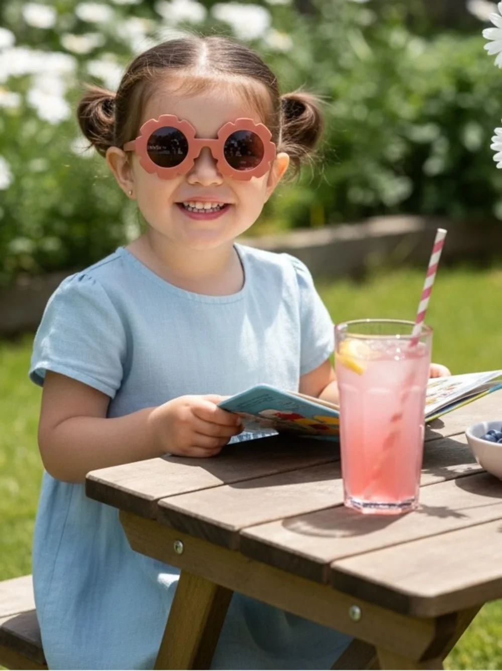 Matte Kids Flower Sunnies In Rust - Picture 8 of 9